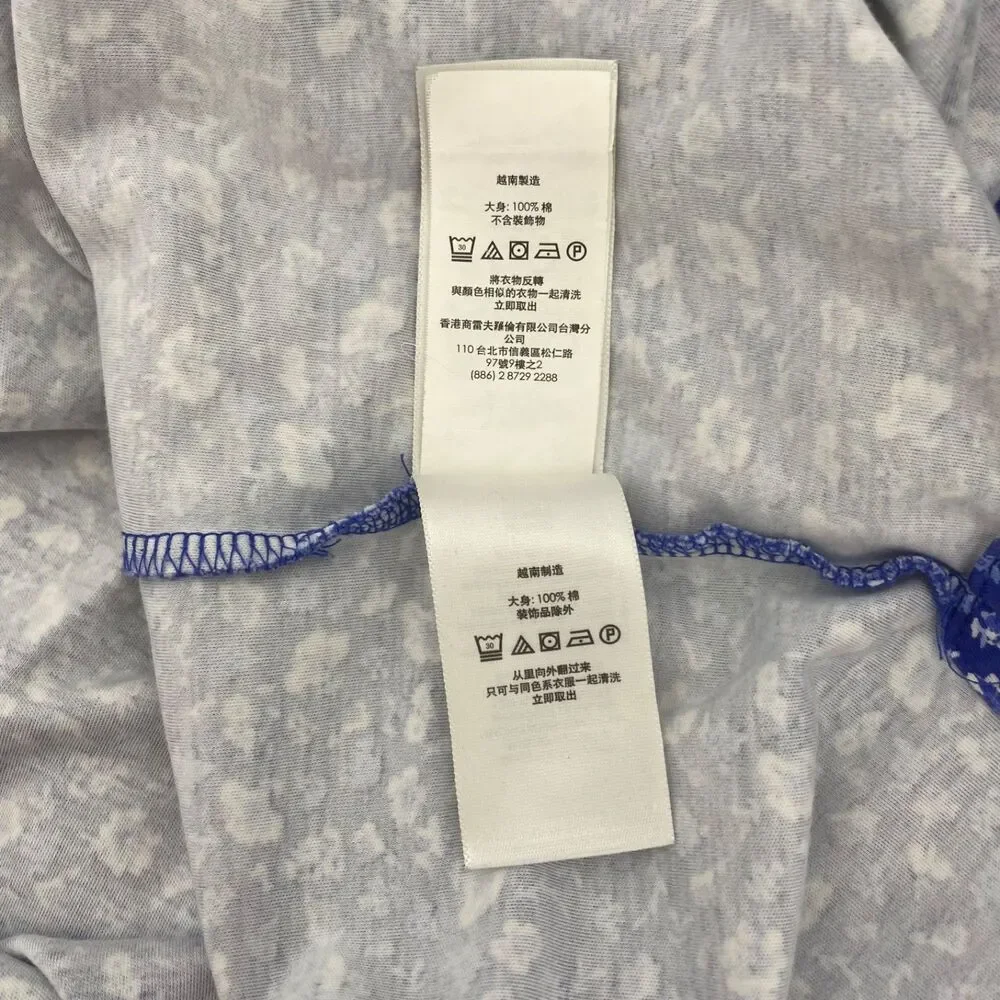 Polo Ralph Lauren Polo Shirt Mens XL Blue White Floral Print Classic Fit Golf
